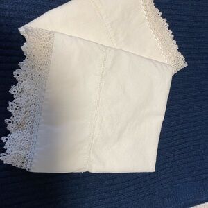 Vintage Cream Lace Trim Pillowcases